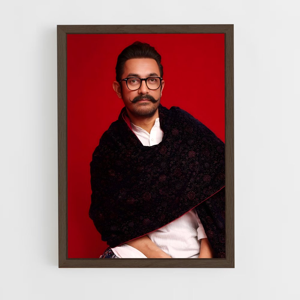 ap-aamir khan-4 cadre Bois foncé