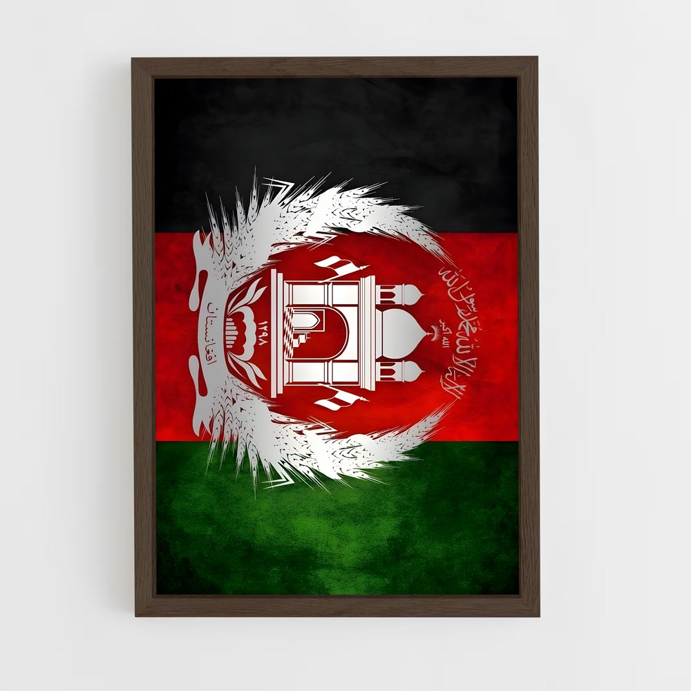 ap-afghanistan flag-1 cadre Bois foncé