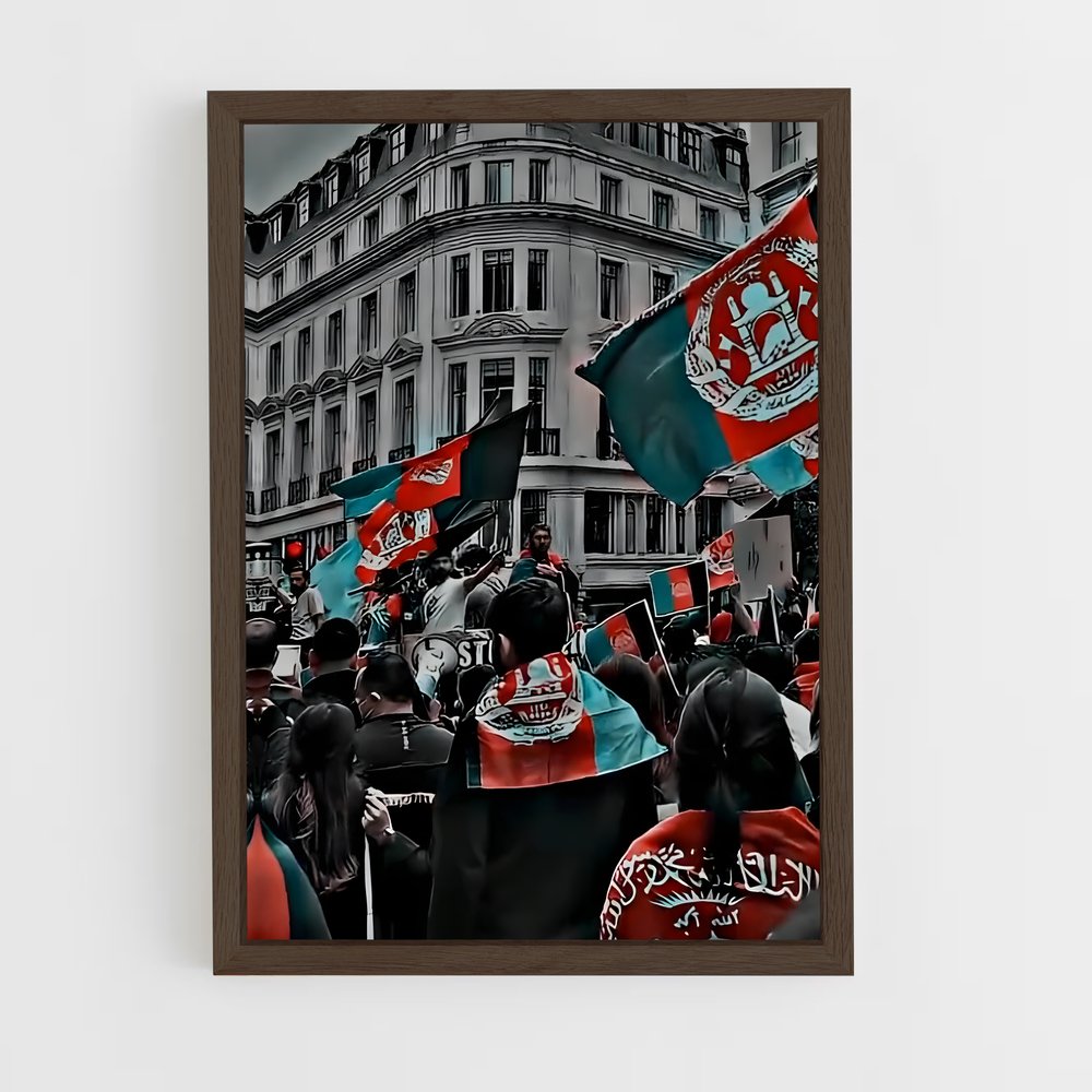 ap-afghanistan flag-2 cadre Bois foncé