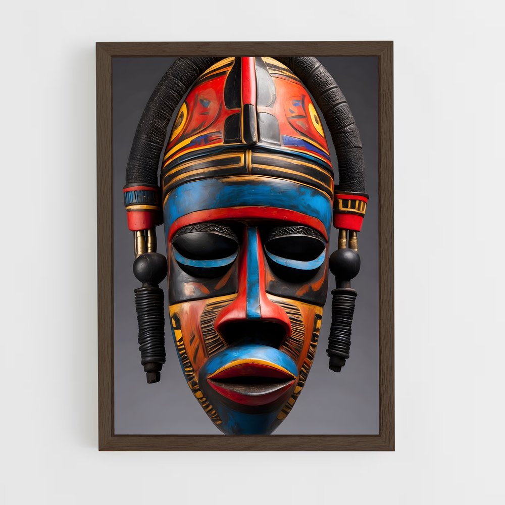 ap-african masks-6 cadre Bois foncé