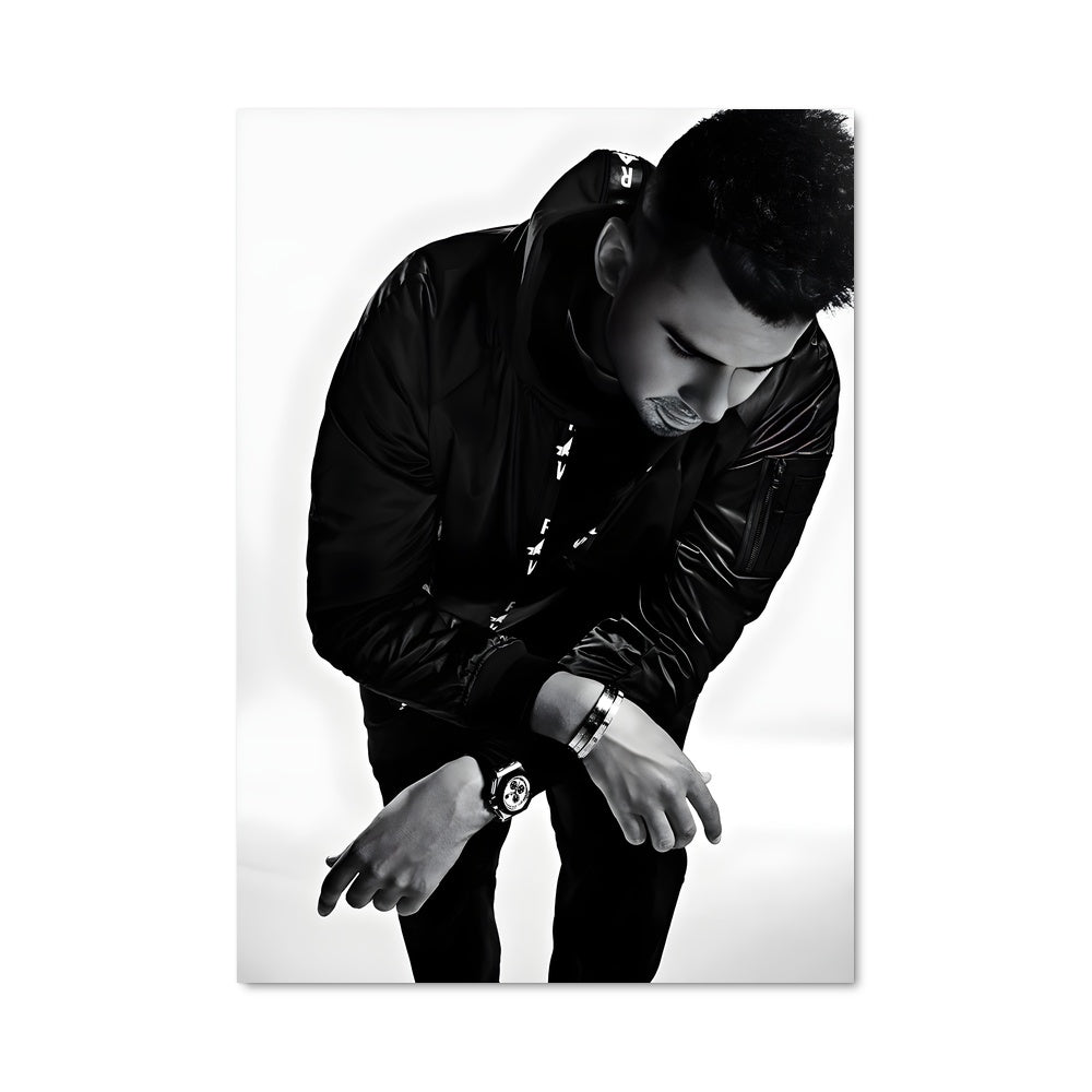 Poster Afrojack en Noir et Blanc