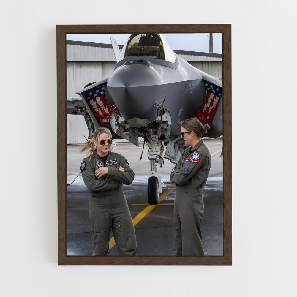 ap-air force pilot-3 cadre Bois foncé