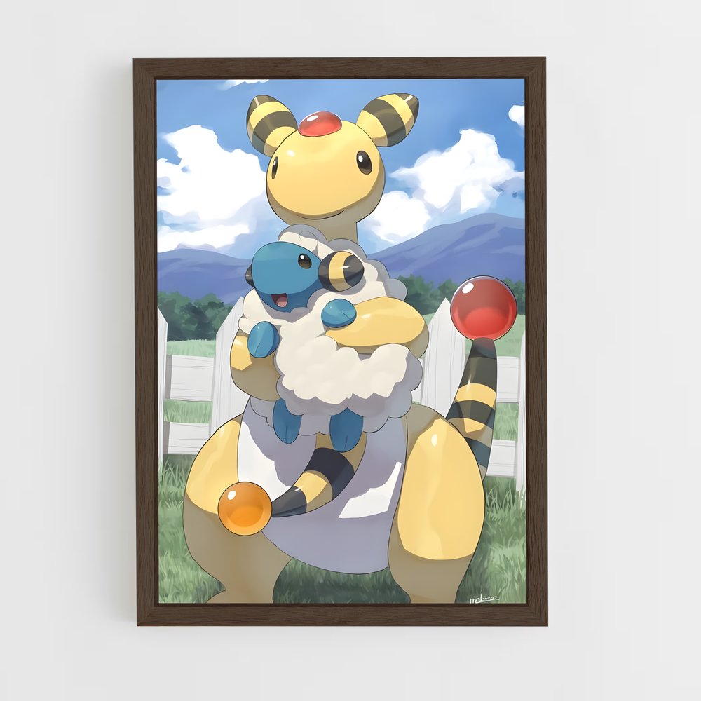 ap-ampharos-2 cadre Bois foncé