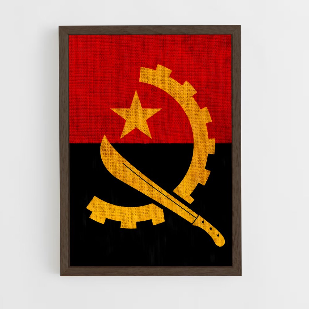ap-angola flag-4 cadre Bois foncé