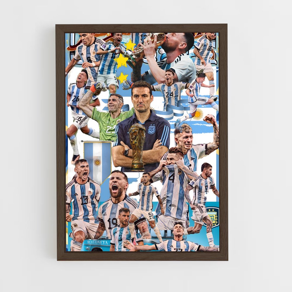 ap-argentina national football team-10 cadre Bois foncé