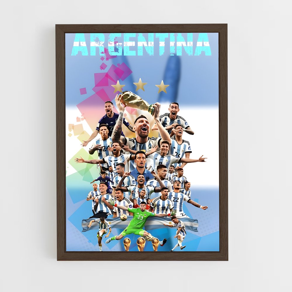 ap-argentina national football team-6 cadre Bois foncé