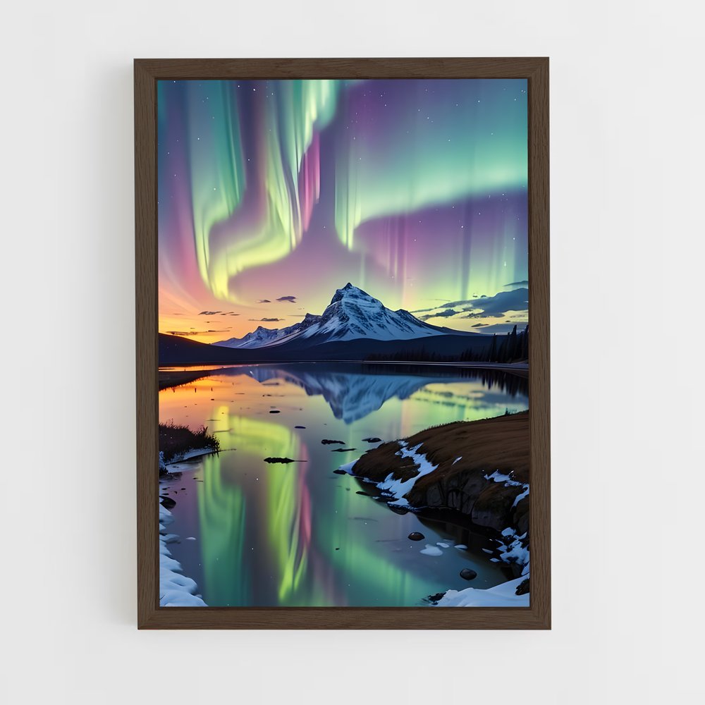 ap-aurora borealis-15 cadre Bois foncé