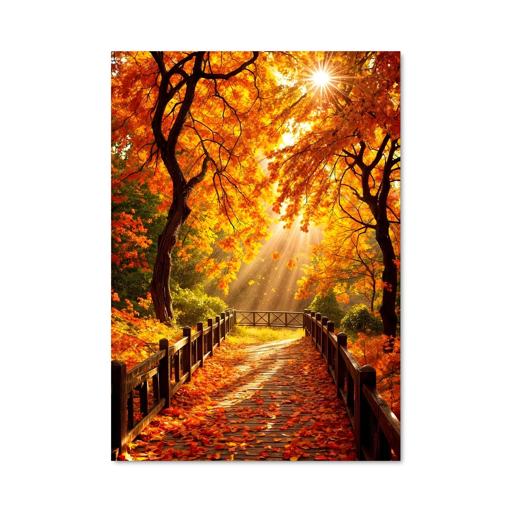 Poster Chemin de Feuilles