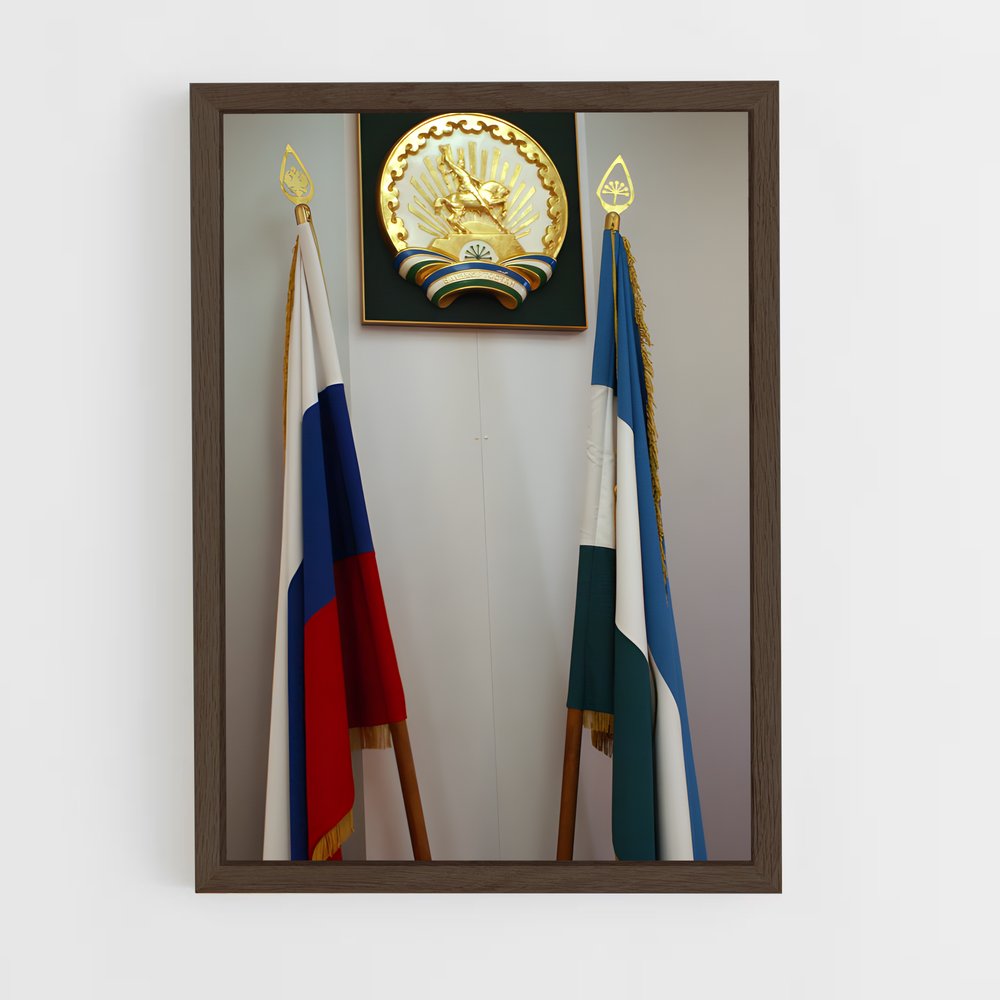 ap-bashkortostan flag-1 cadre Bois foncé