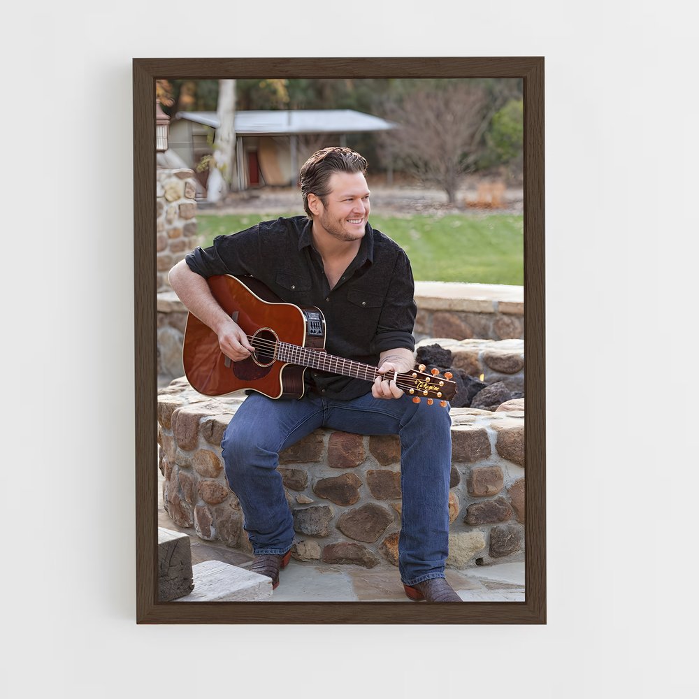 ap-blake shelton-6 cadre Bois foncé