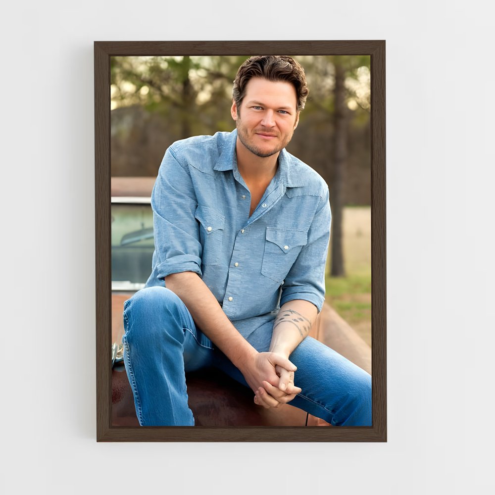 ap-blake shelton-7 cadre Bois foncé