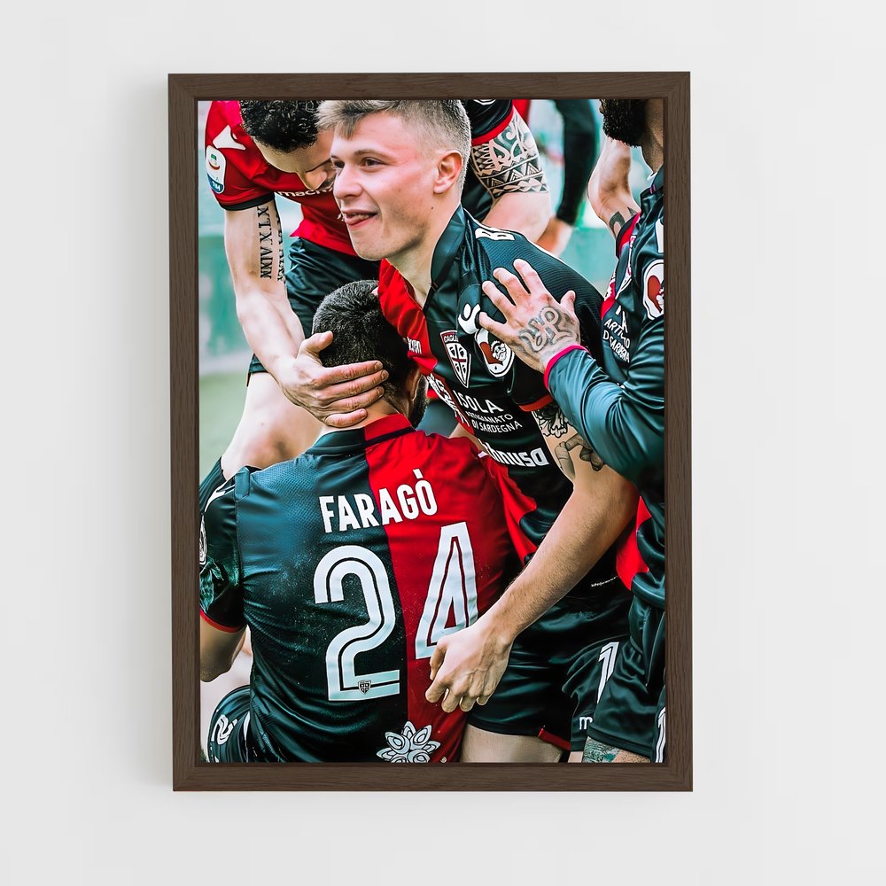 ap-cagliari calcio-13 cadre Bois foncé