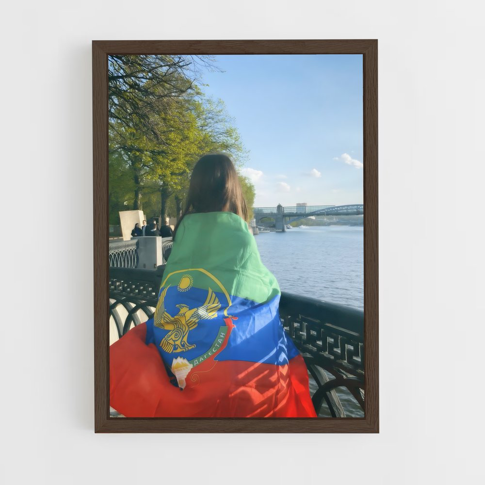 ap-dagestan flag-2 cadre Bois foncé