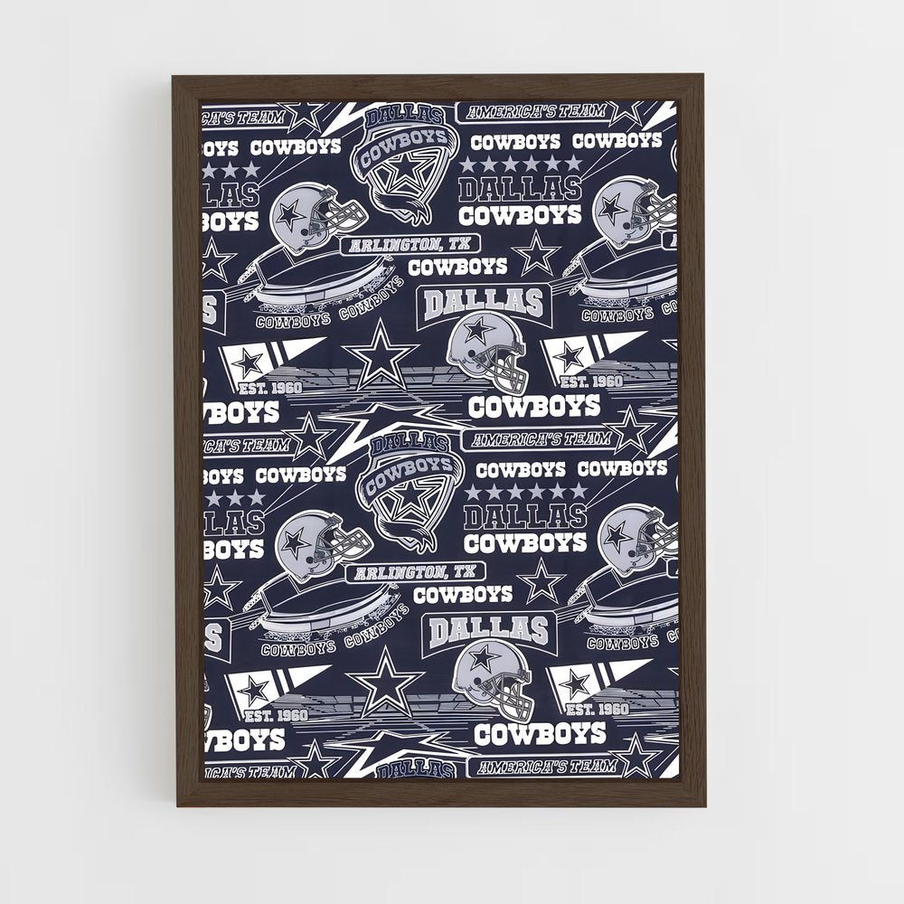 ap-dallas cowboys-4 cadre Bois foncé