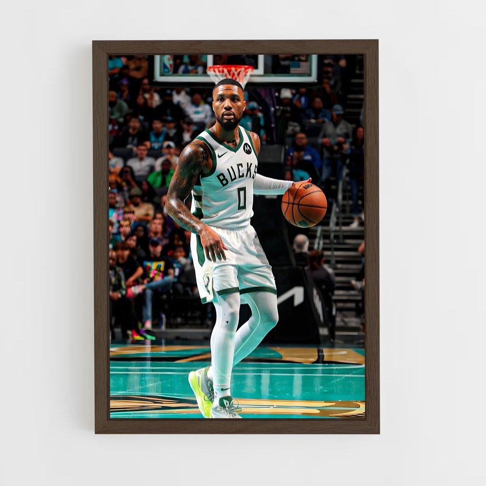ap-damian lillard-8 cadre Bois foncé