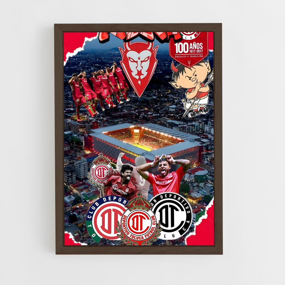 ap-deportivo toluca fc-4 cadre Bois foncé