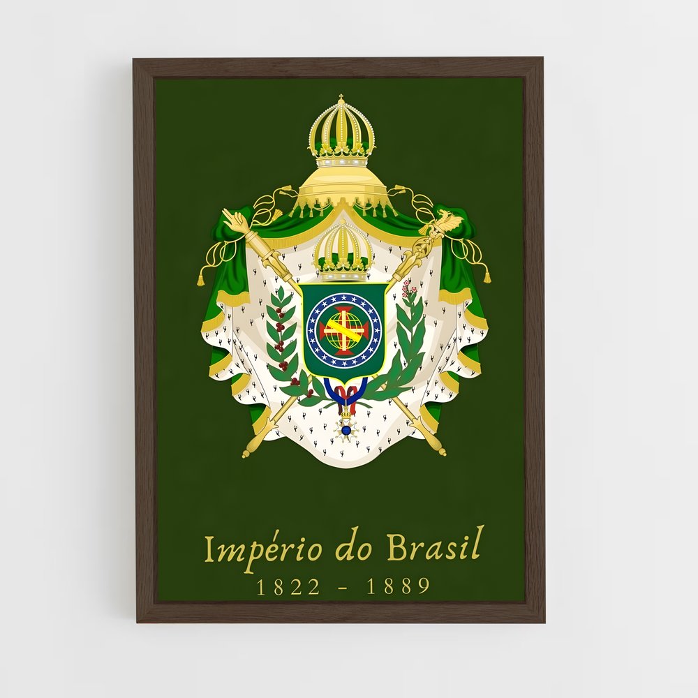 ap-empire of brazil flag-2 cadre Bois foncé
