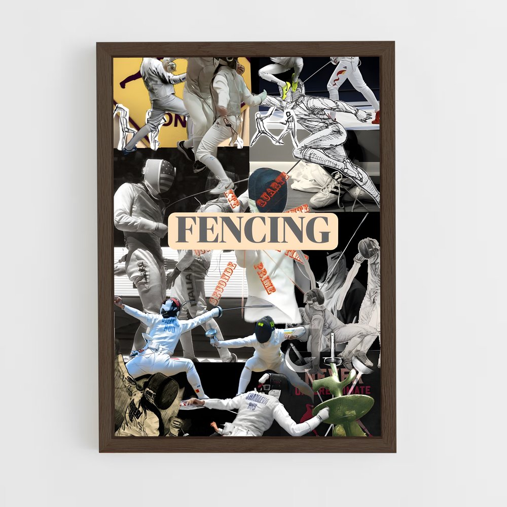 ap-european championships fencing-3 cadre Bois foncé