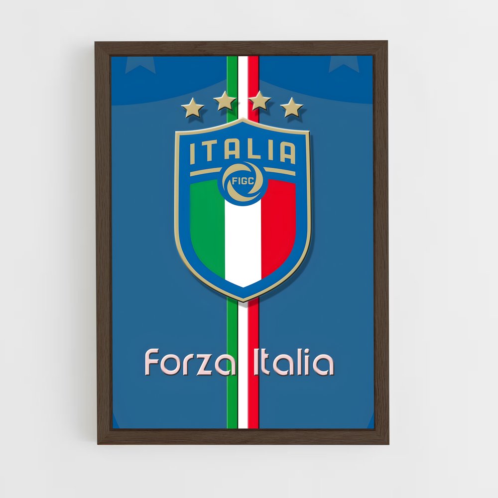 ap-forza italia-1 cadre Bois foncé