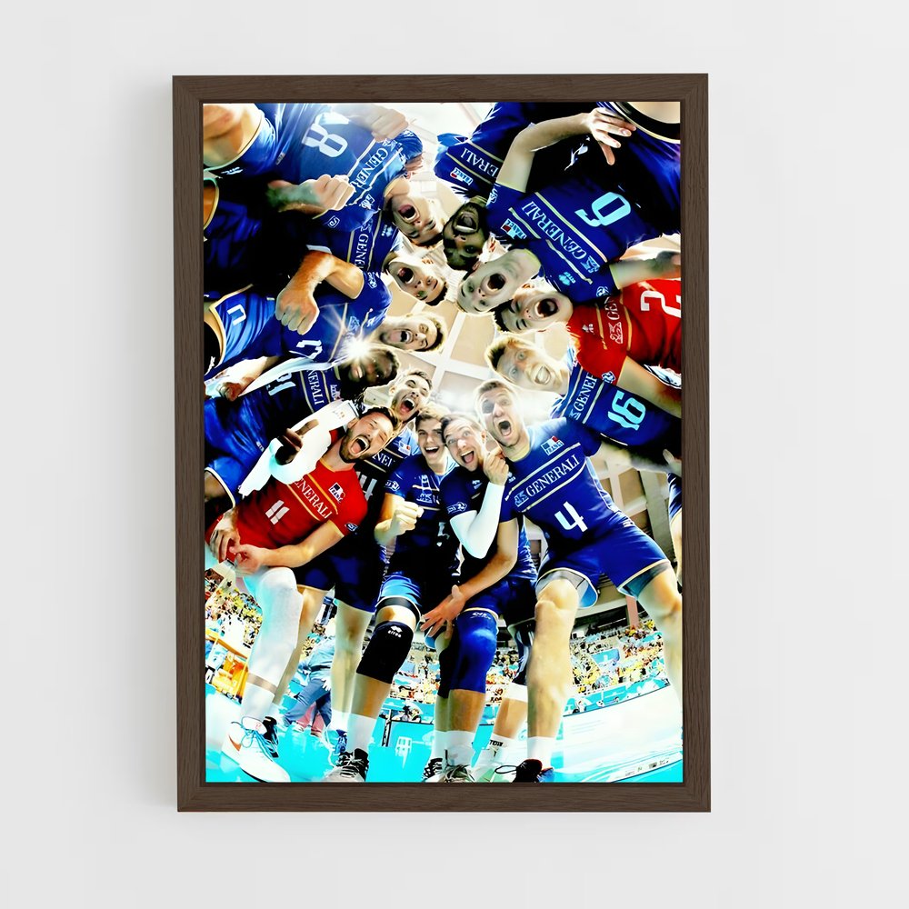 ap-france national volleyball team-2 cadre Bois foncé