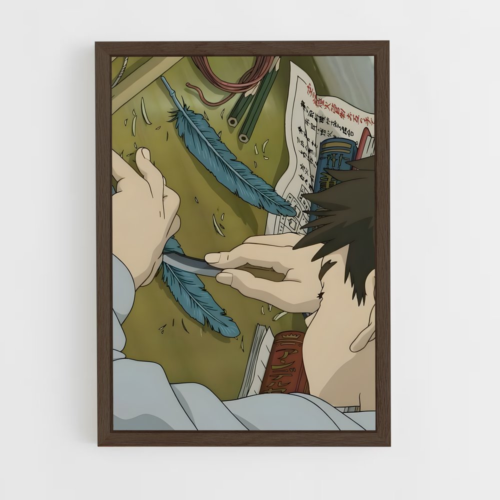 ap-gray heron-3 cadre Bois foncé