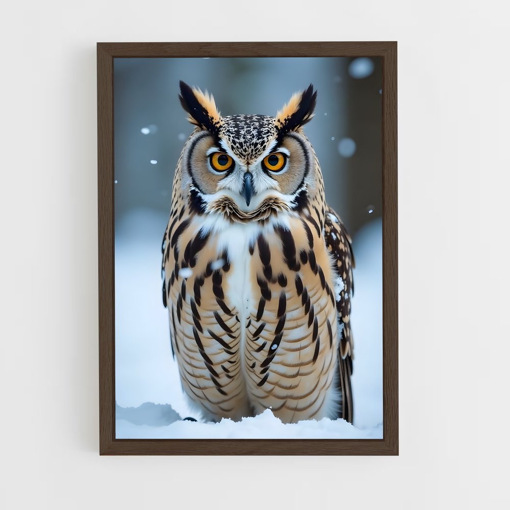 ap-great horned owl-7 cadre Bois foncé