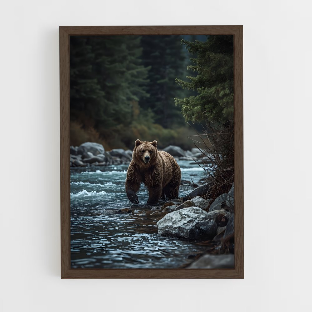 ap-grizzly bear-4 cadre Bois foncé