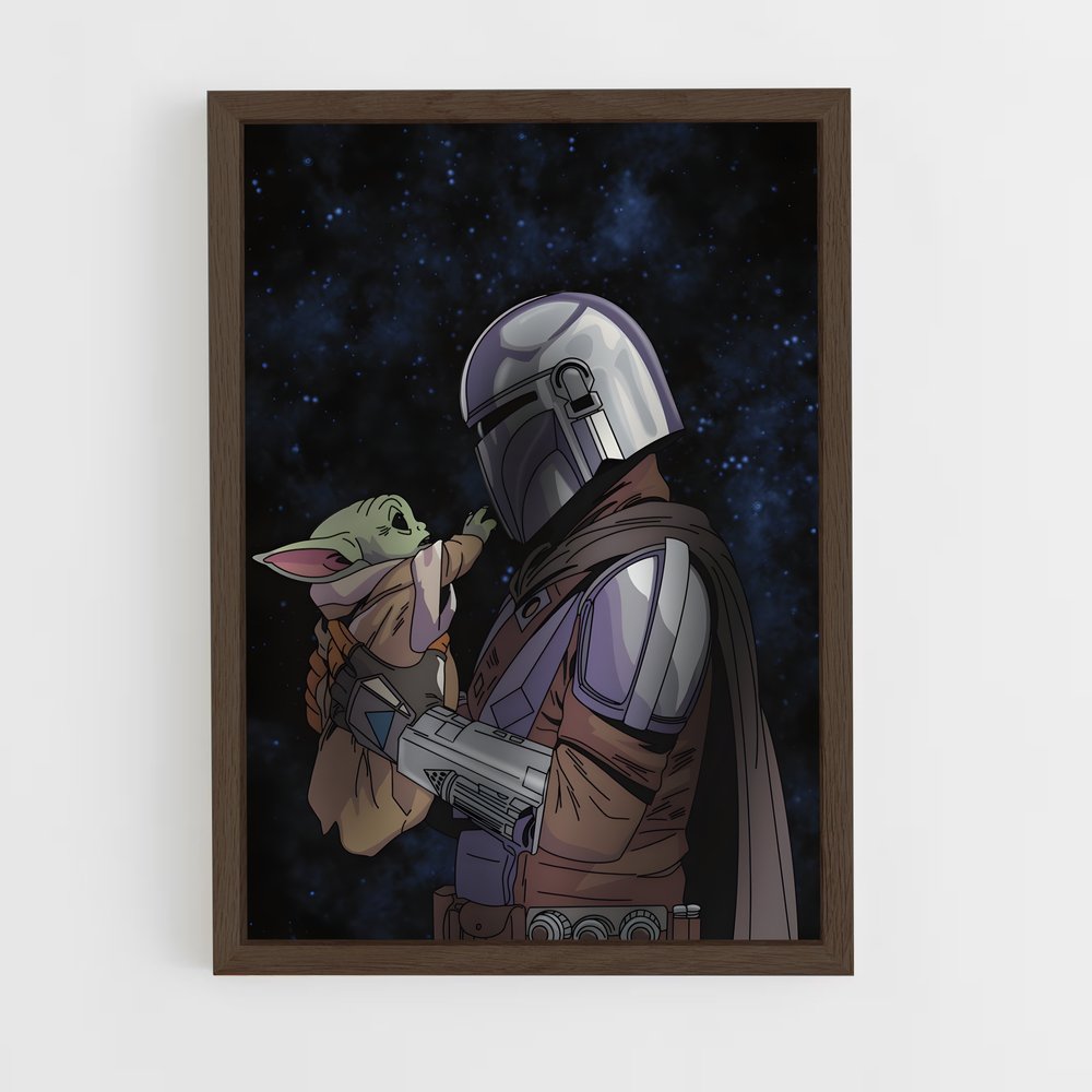 ap-grogu baby yoda-5 cadre Bois foncé