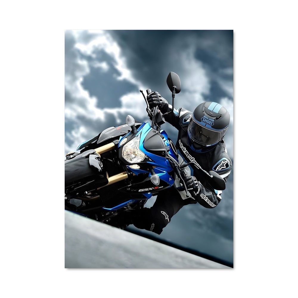 Poster Moto sous les Nuages