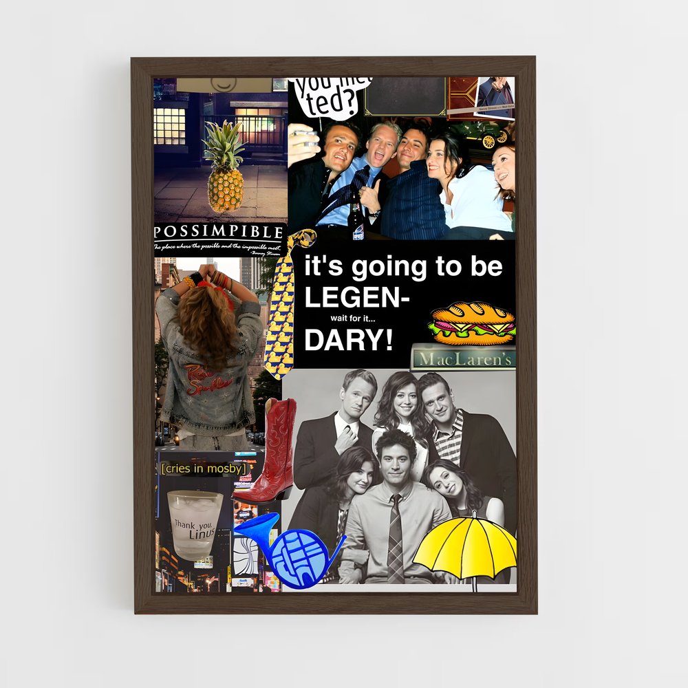 ap-how i met your mother-3 cadre Bois foncé