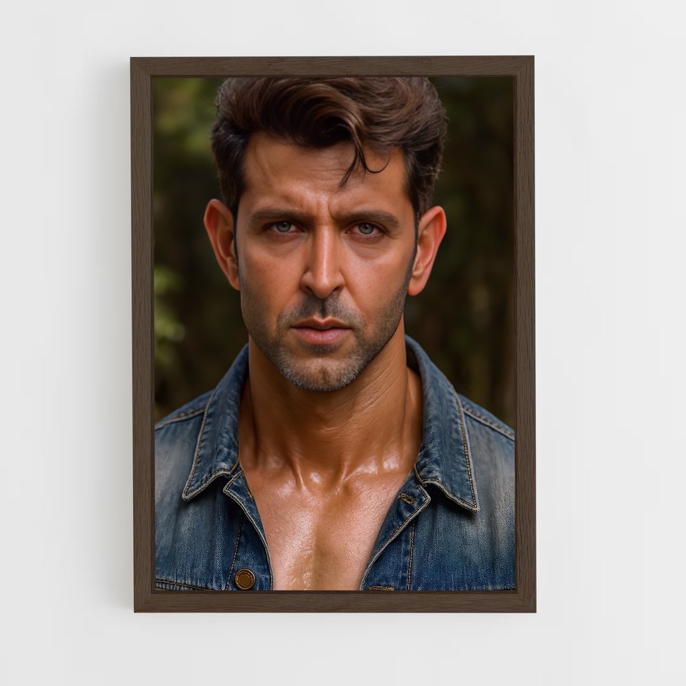ap-hrithik roshan-3 cadre Bois foncé