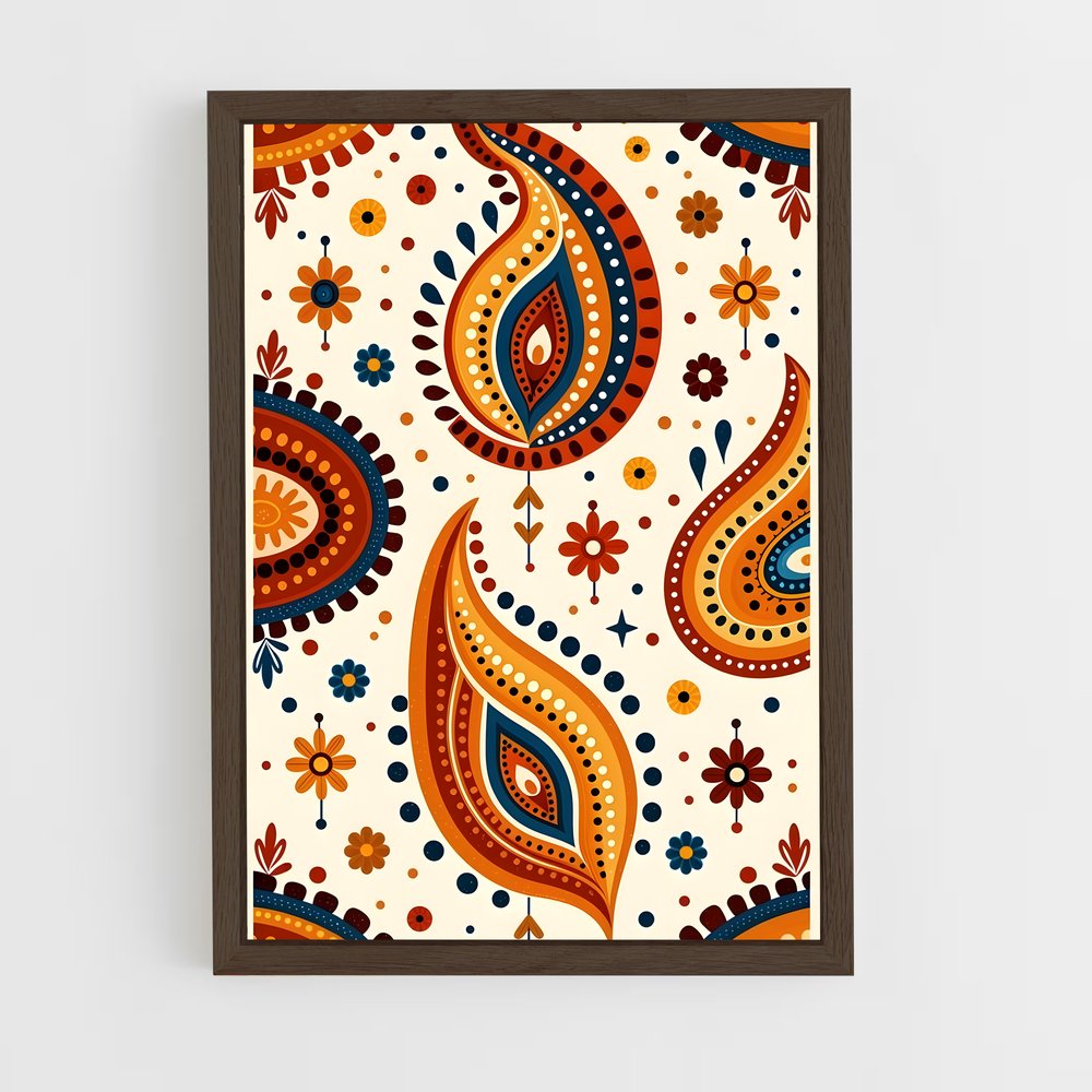 ap-indian patterns-5 cadre Bois foncé