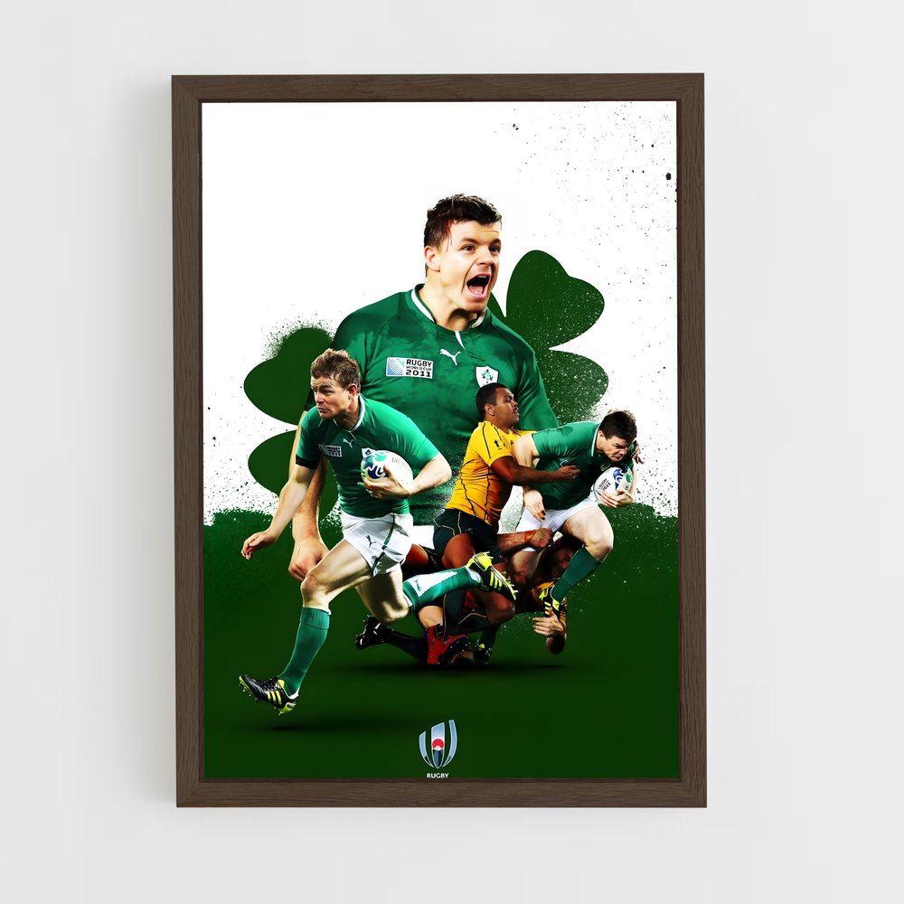 ap-ireland national rugby team-4 cadre Bois foncé