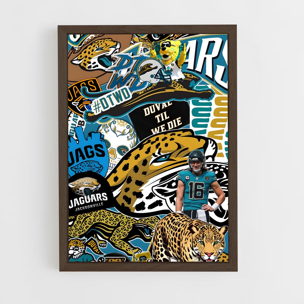 ap-jacksonville jaguars-1 cadre Bois foncé