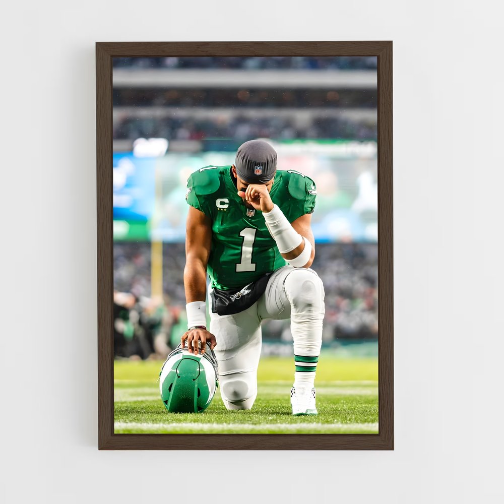 ap-jalen hurts-2 cadre Bois foncé
