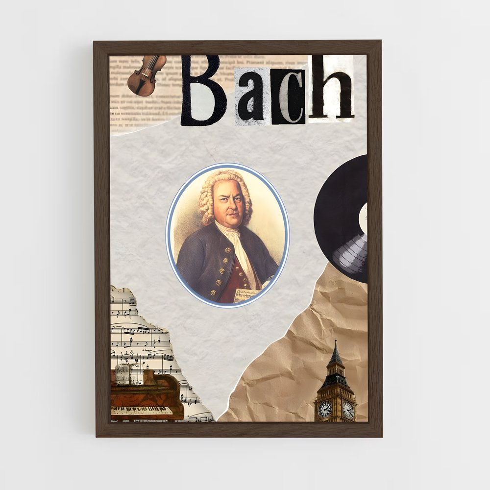 ap-johann sebastian bach-6 cadre Bois foncé