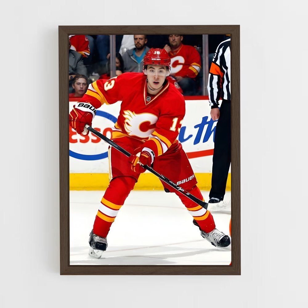 ap-johnny gaudreau-5 cadre Bois foncé