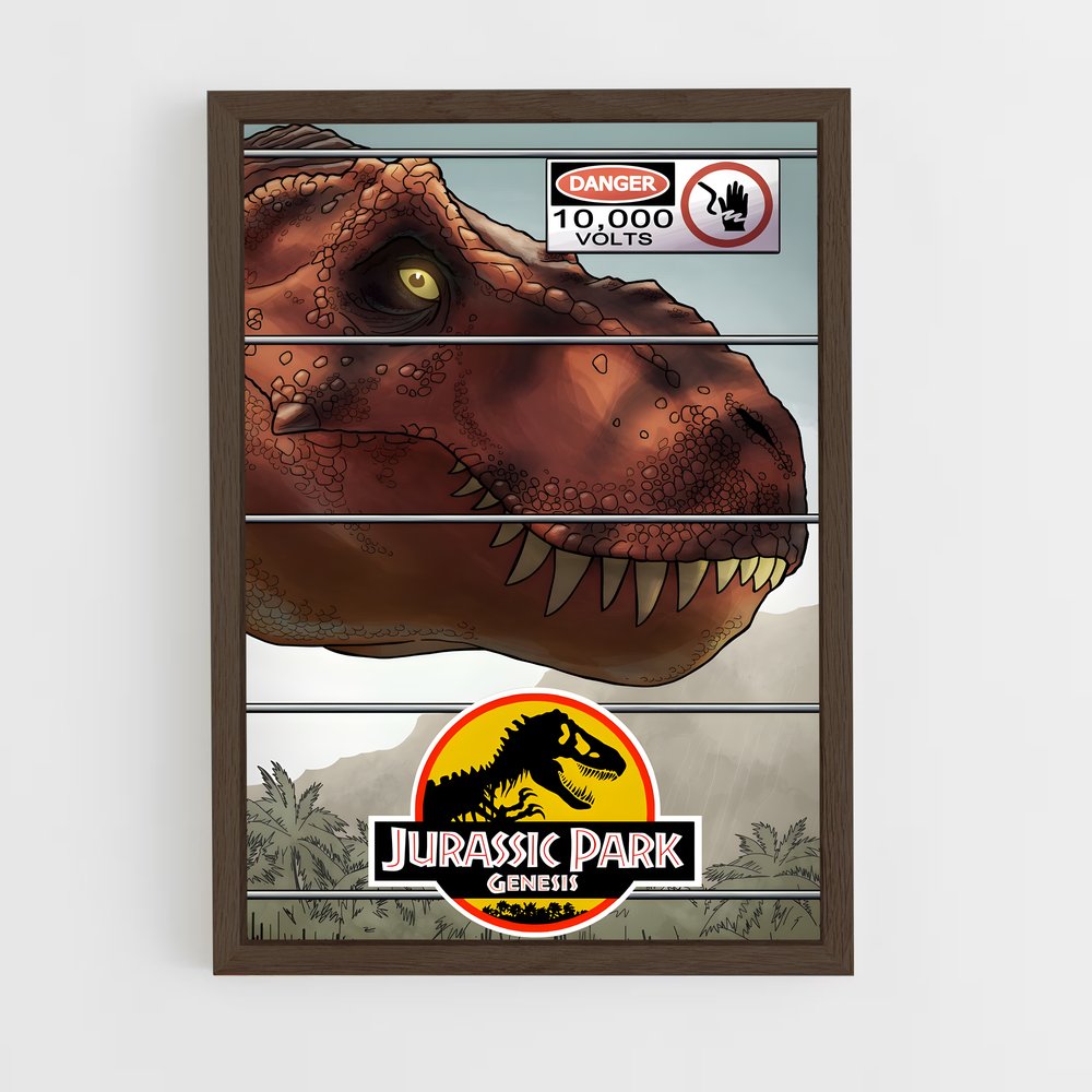 ap-jurassic park-5 cadre Bois foncé