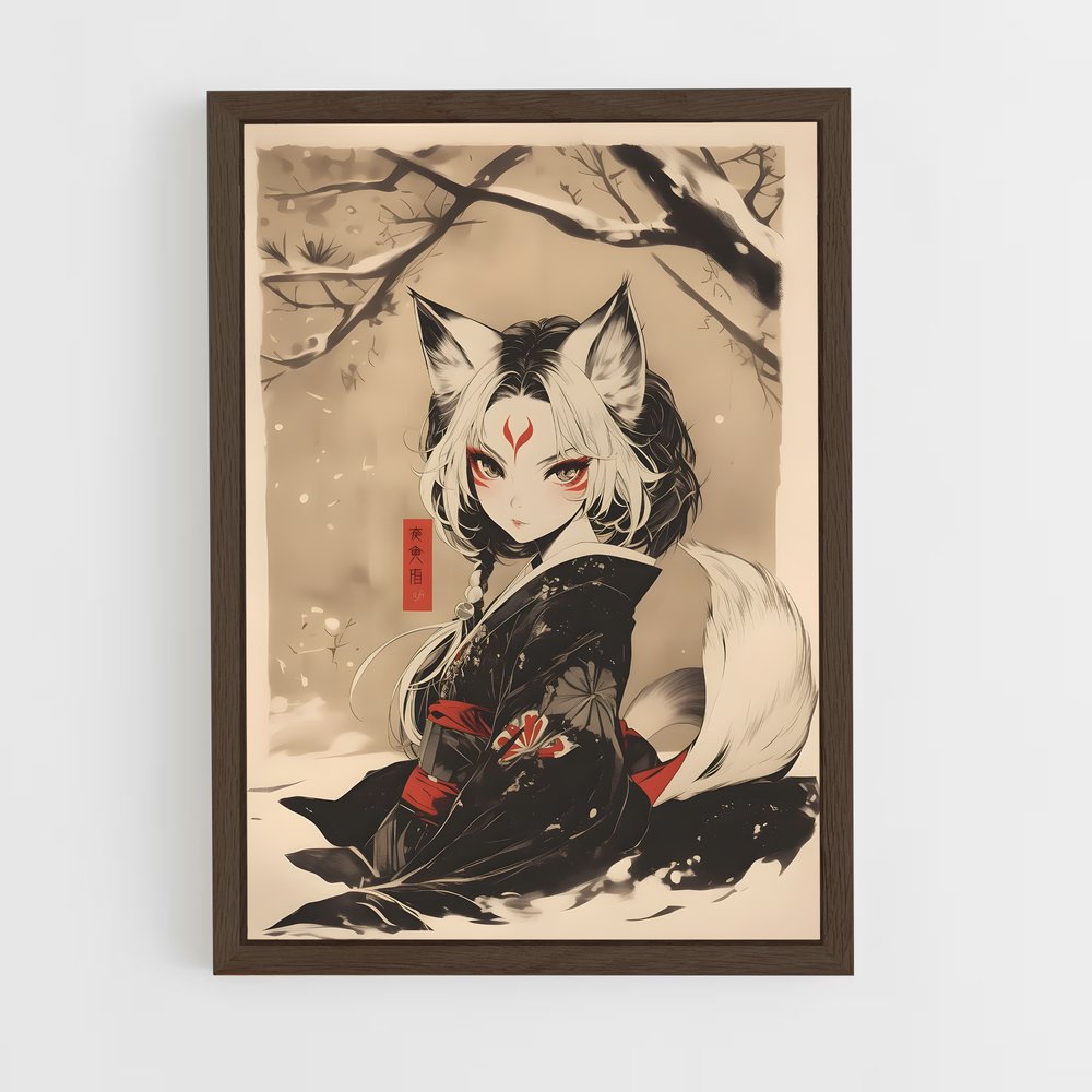 ap-kitsune-9 cadre Bois foncé