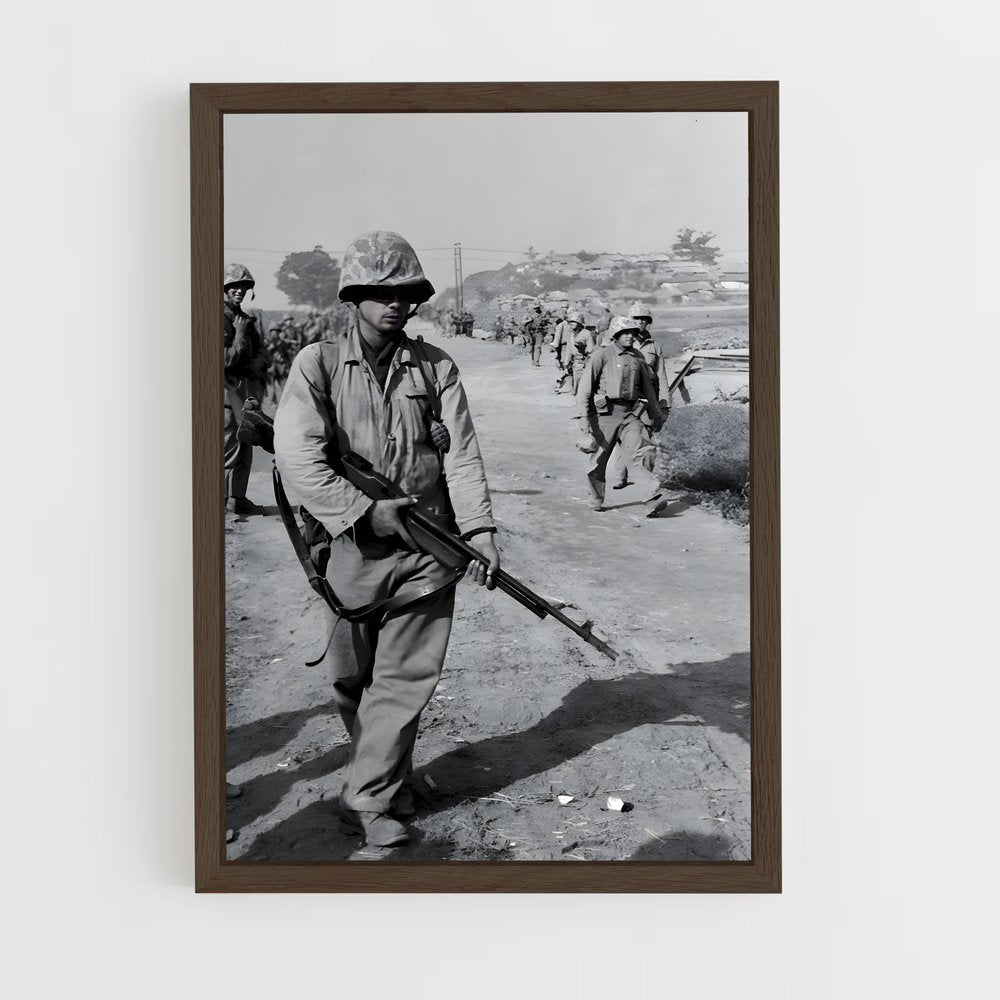ap-korean war-3 cadre Bois foncé