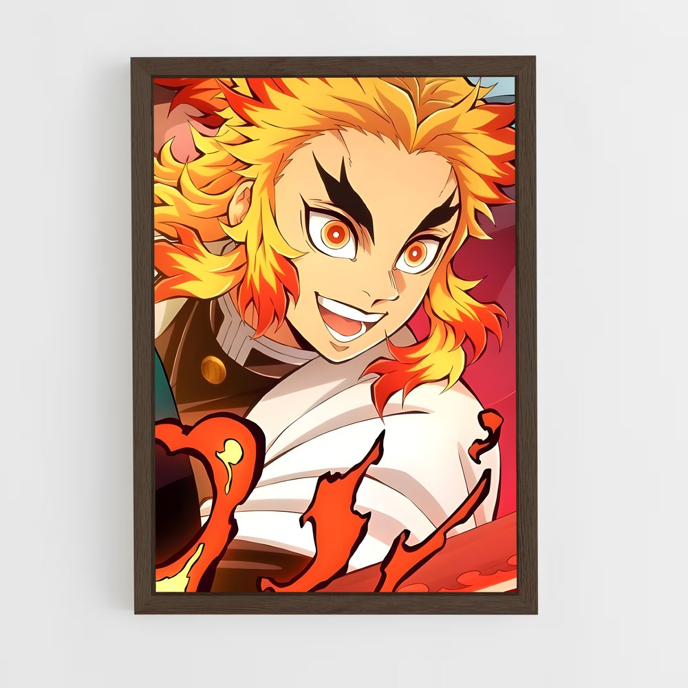 ap-kyojuro rengoku-3 cadre Bois foncé