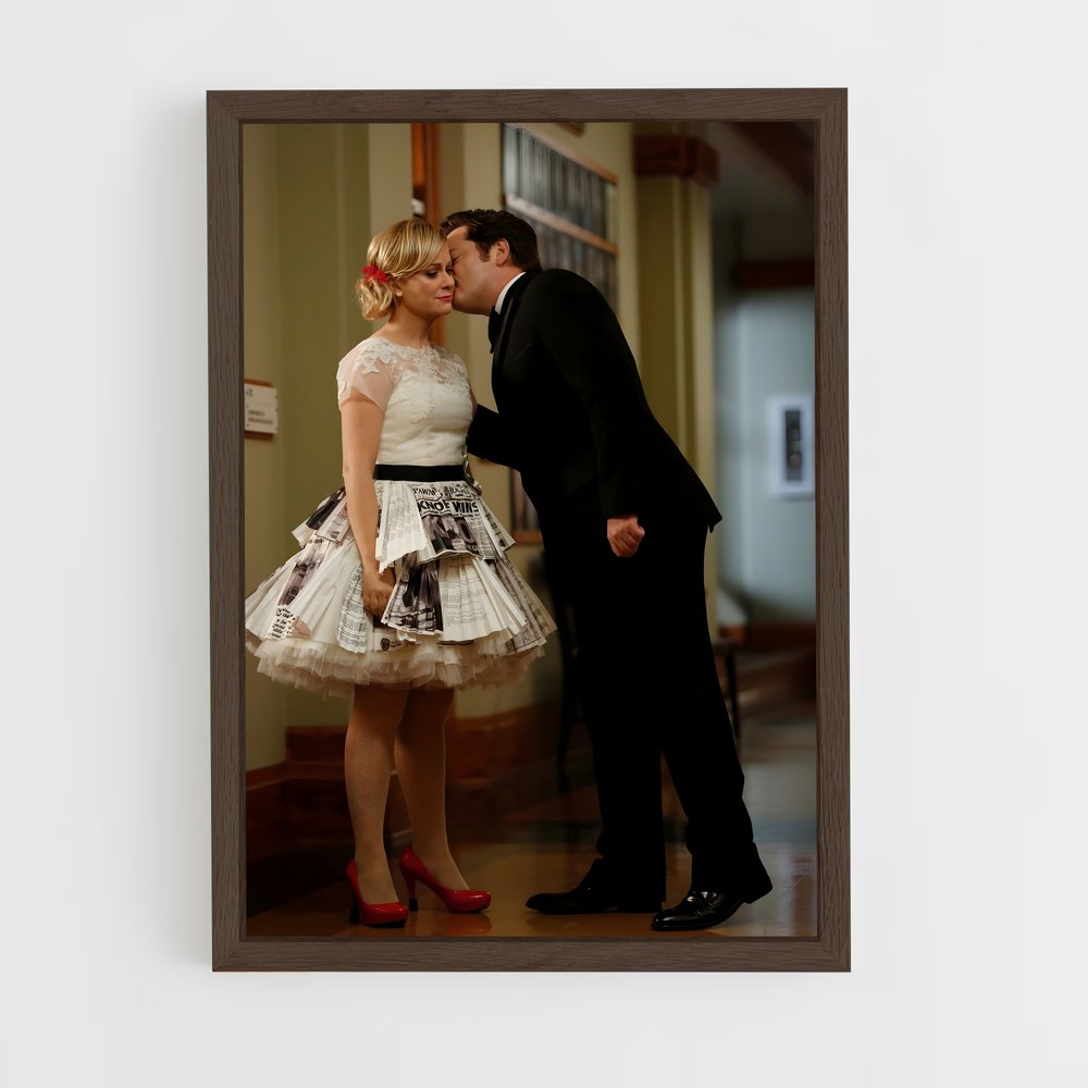 ap-leslie knope-2 cadre Bois foncé