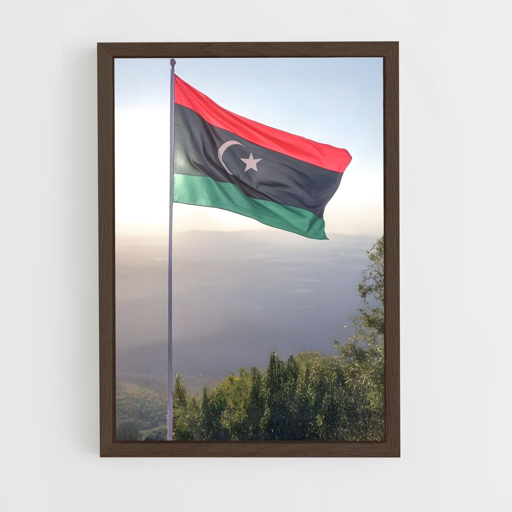 ap-libya flag-1 cadre Bois foncé
