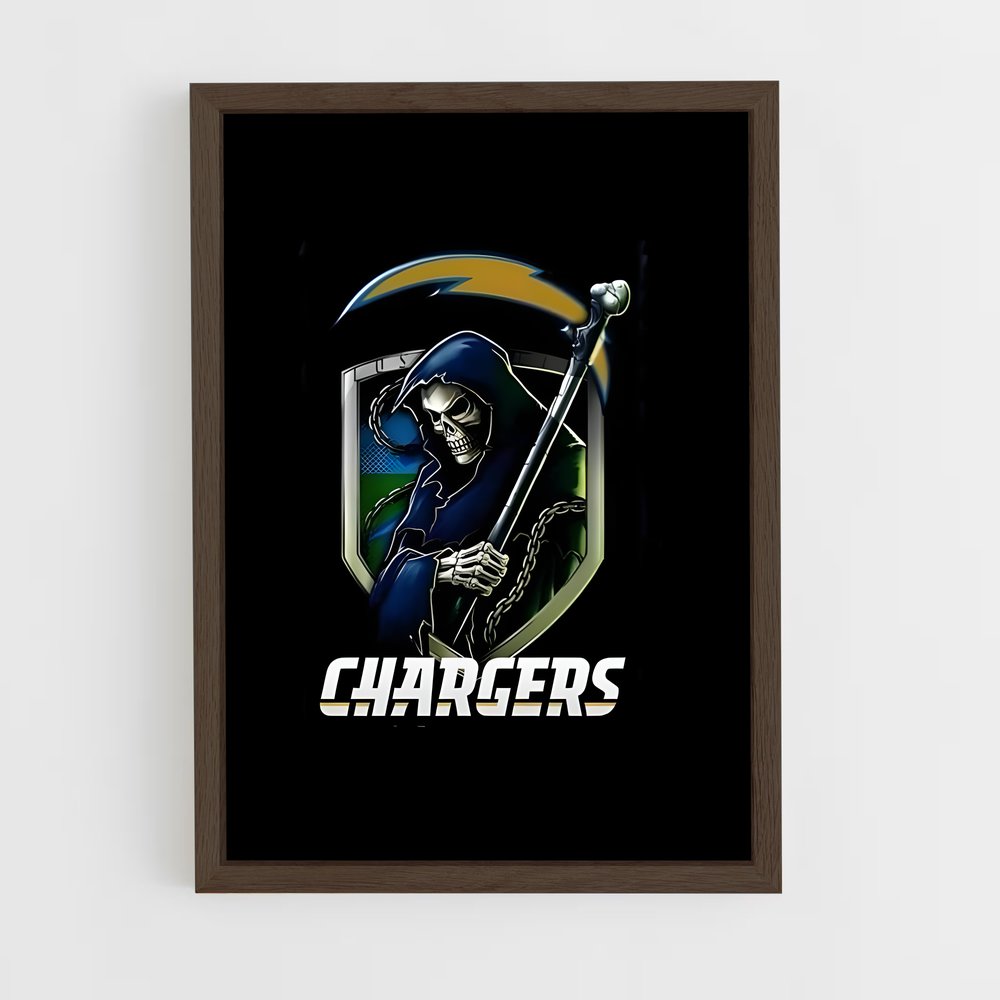 ap-los angeles chargers-9 cadre Bois foncé