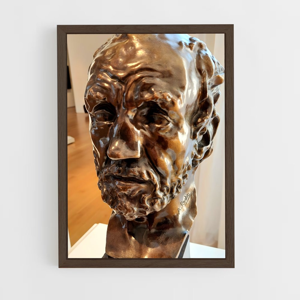 ap-man with broken nose rodin-6 cadre Bois foncé