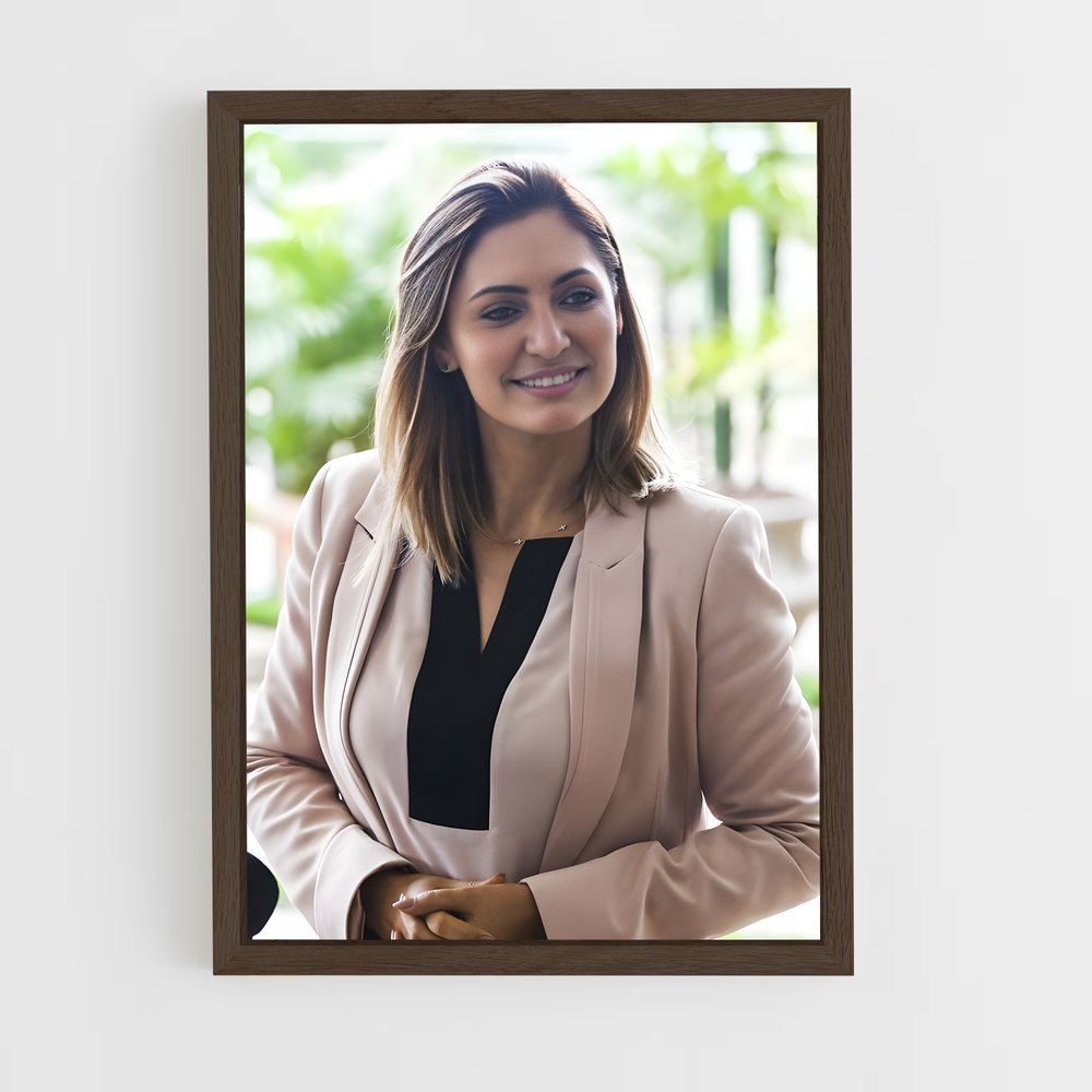 ap-michelle bolsonaro-5 cadre Bois foncé