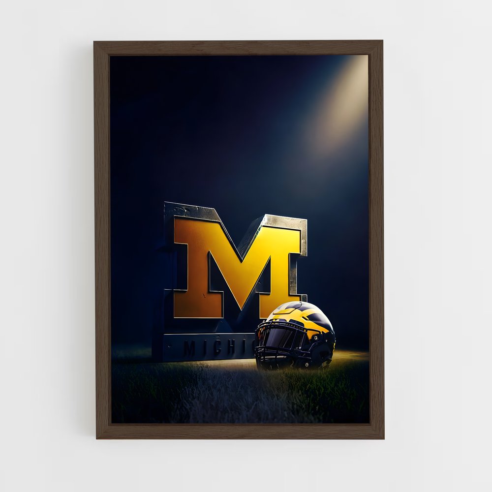 ap-michigan wolverines-5 cadre Bois foncé