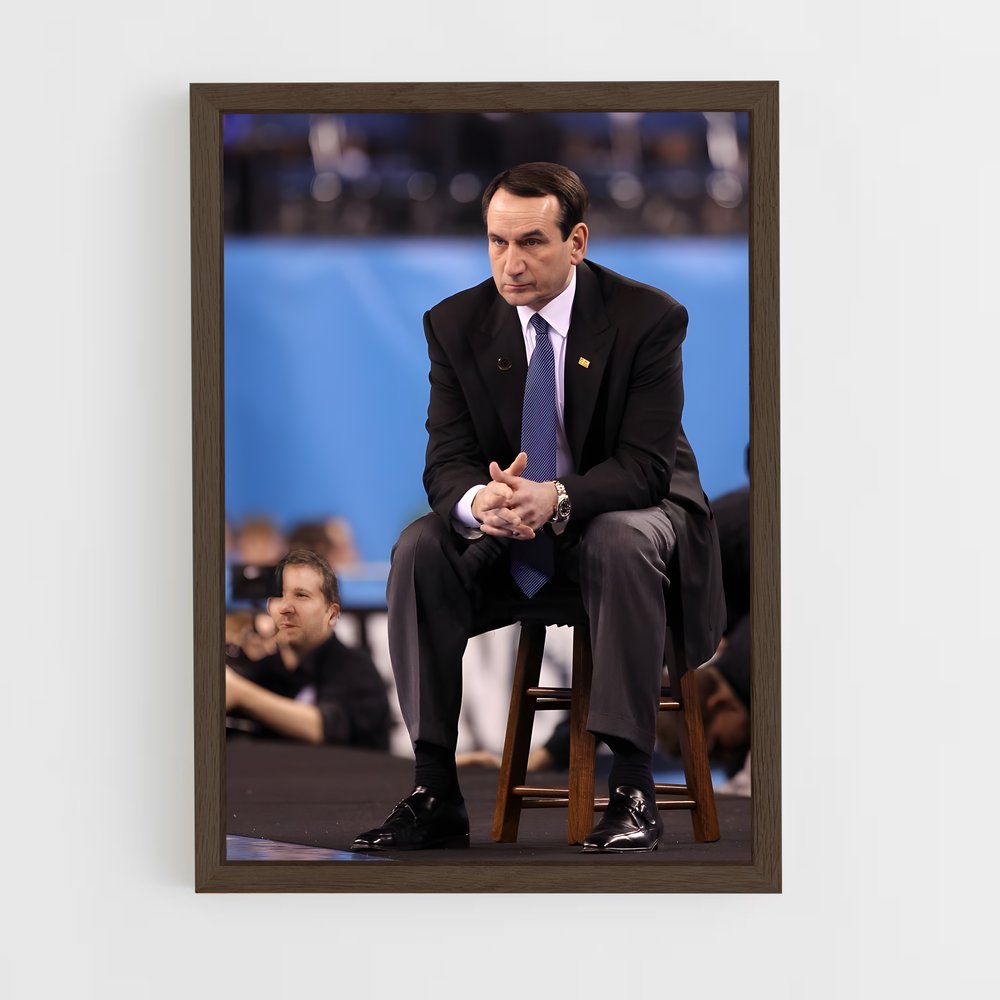 ap-mike krzyzewski-1 cadre Bois foncé