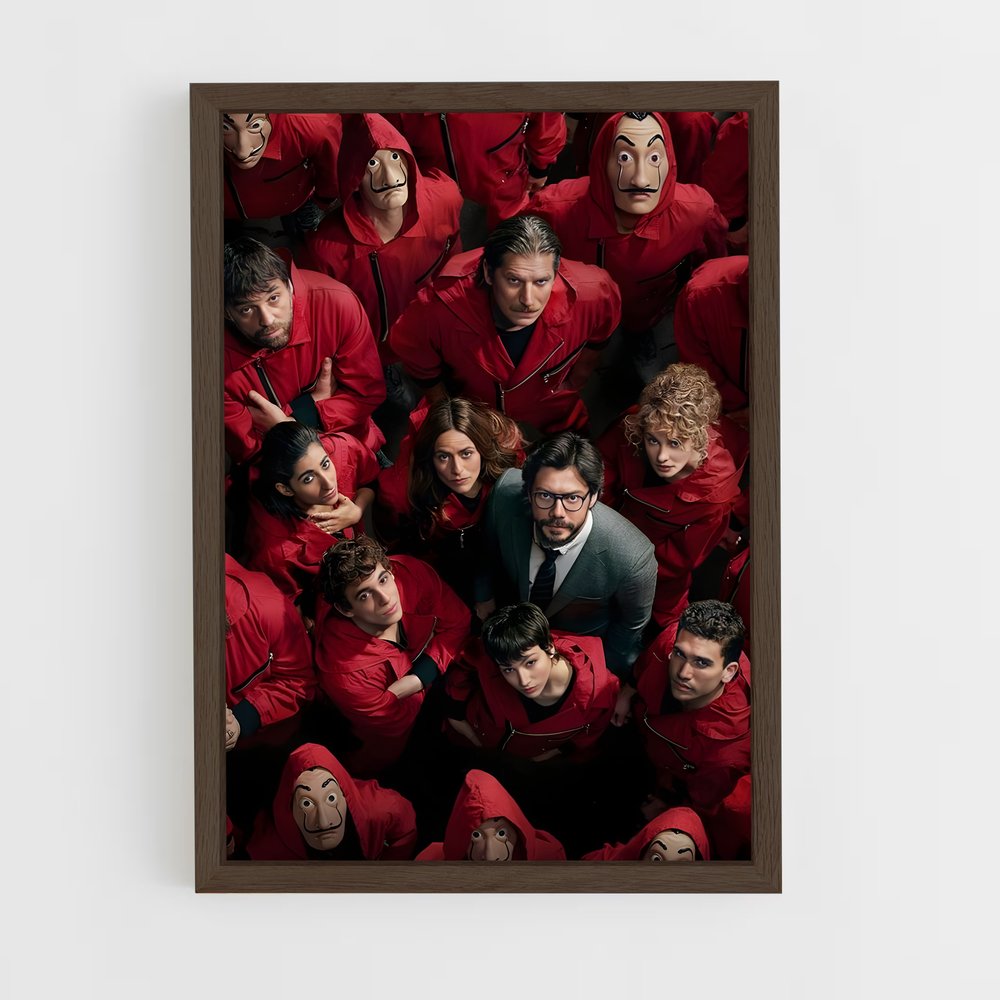 ap-money heist la casa de papel-5 cadre Bois foncé