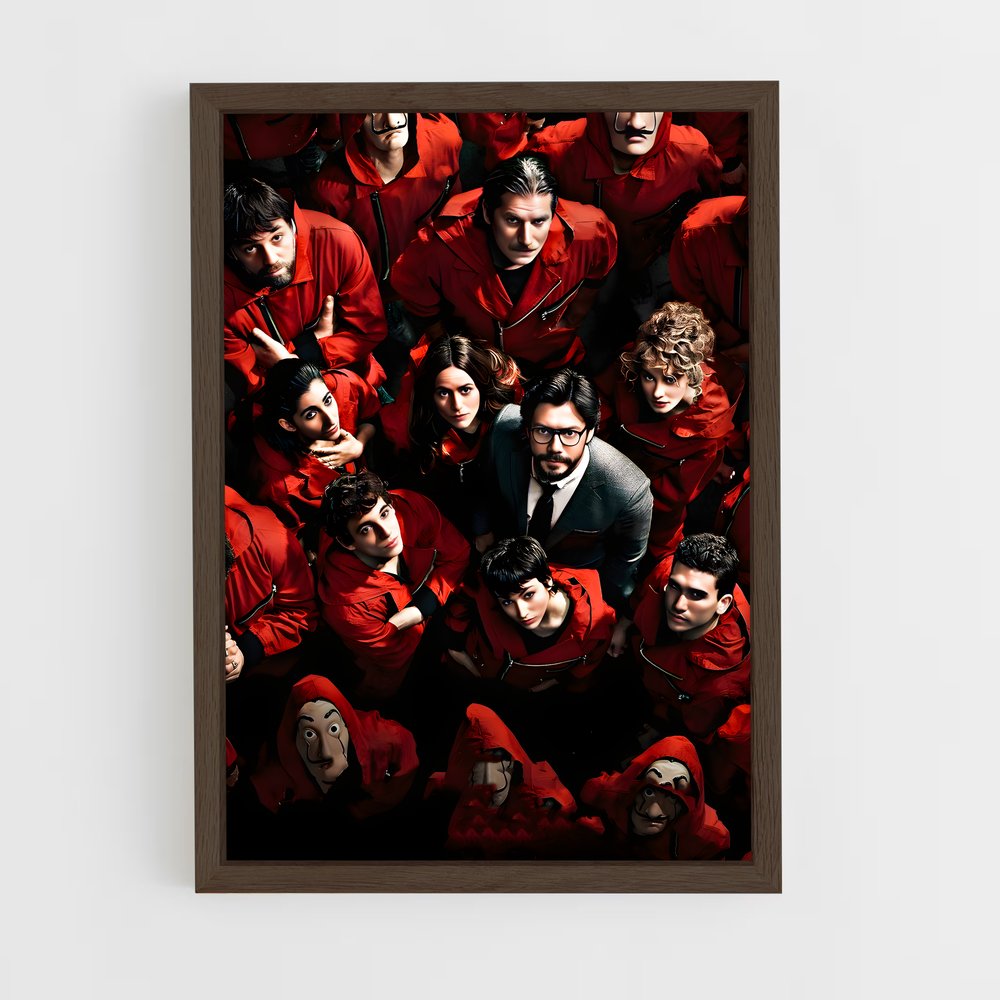 ap-money heist la casa de papel-6 cadre Bois foncé